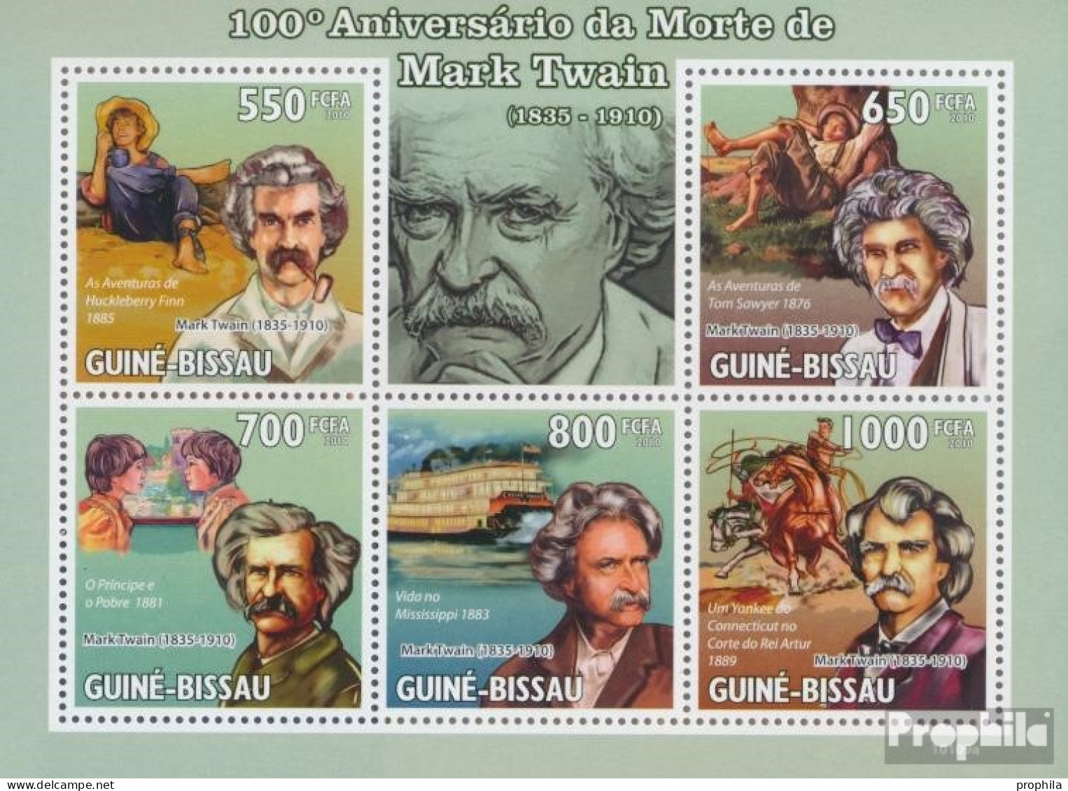 Guinea-Bissau 4611-4615 Kleinbogen (kompl. Ausgabe) Postfrisch 2010 Mark Twain - Guinea-Bissau