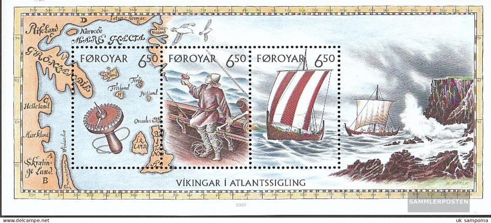 Denmark - Faroe Islands Block12 (complete Issue) Unmounted Mint / Never Hinged 2002 Vikings Than Atlantikseefahrer - Isole Faroer