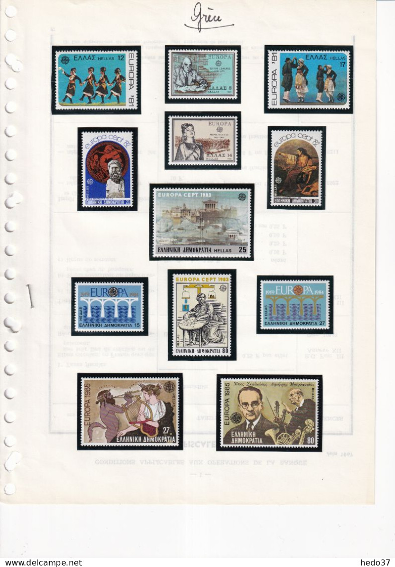Grèce Collection Europa 1956/2021 - Timbres & Carnets - Neuf ** Sans Charnière - TB - Collections