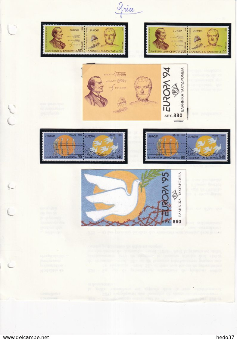 Grèce collection Europa 1956/2021 - timbres & carnets - Neuf ** sans charnière - TB
