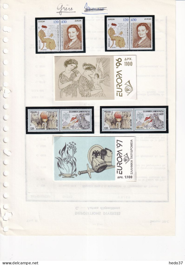 Grèce collection Europa 1956/2021 - timbres & carnets - Neuf ** sans charnière - TB