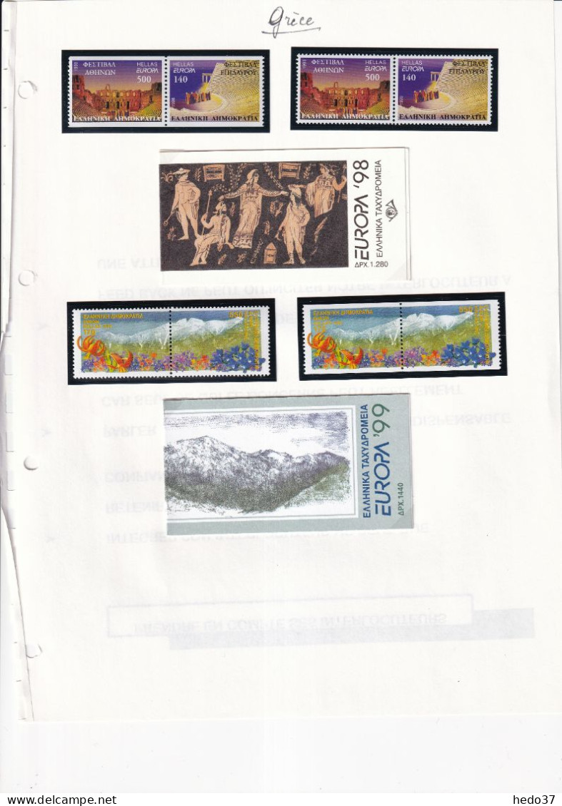 Grèce collection Europa 1956/2021 - timbres & carnets - Neuf ** sans charnière - TB