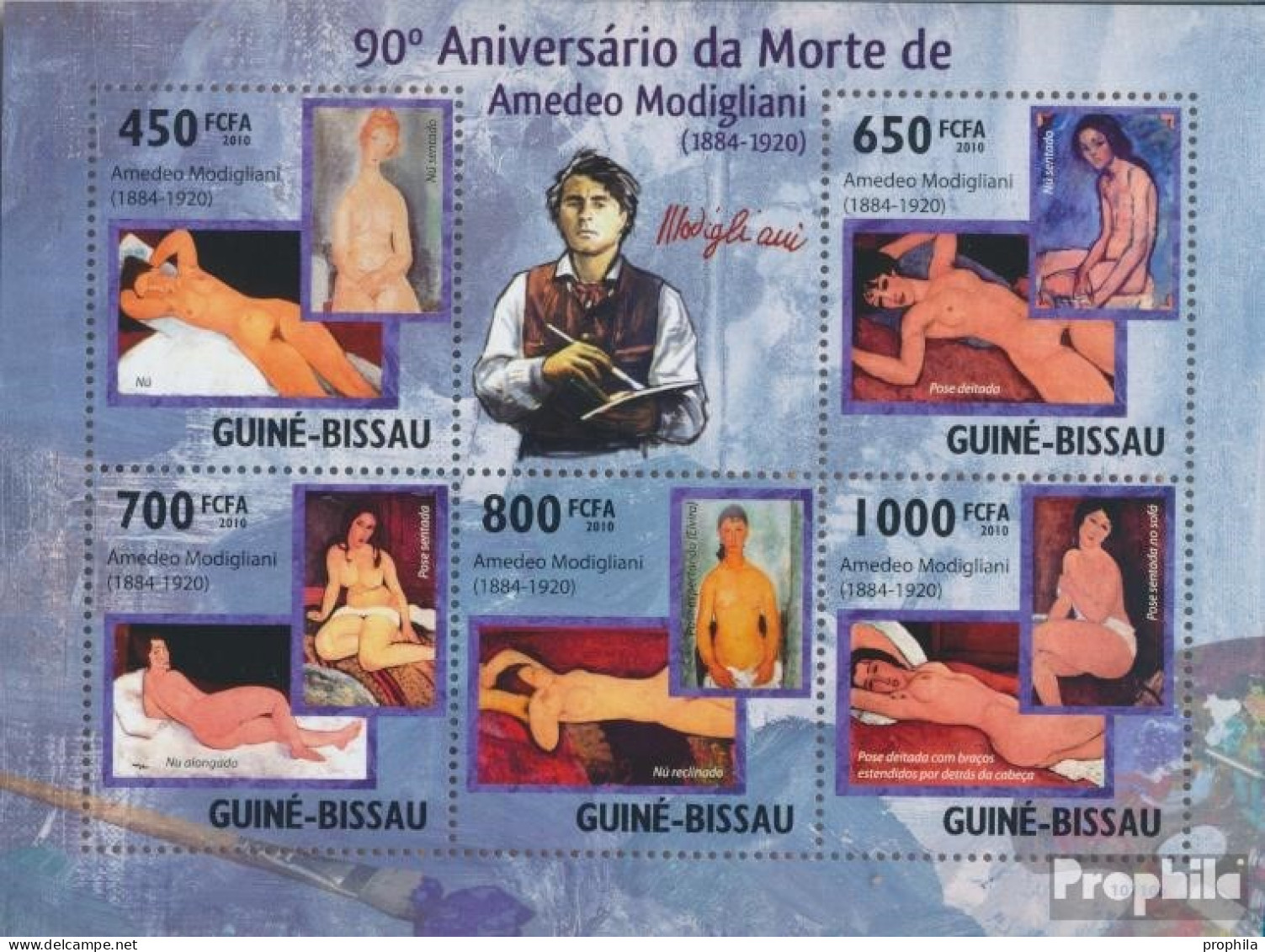 Guinea-Bissau 4605-4609 Kleinbogen (kompl. Ausgabe) Postfrisch 2010 Amedeo Modigliani - Guinea-Bissau
