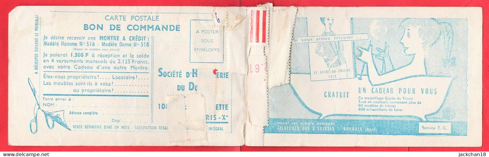 -- COUVERTURE De CARNET  Vide  De 20 TIMBRES-POSTE De 20 F. = 400 F. - Old : 1906-1965