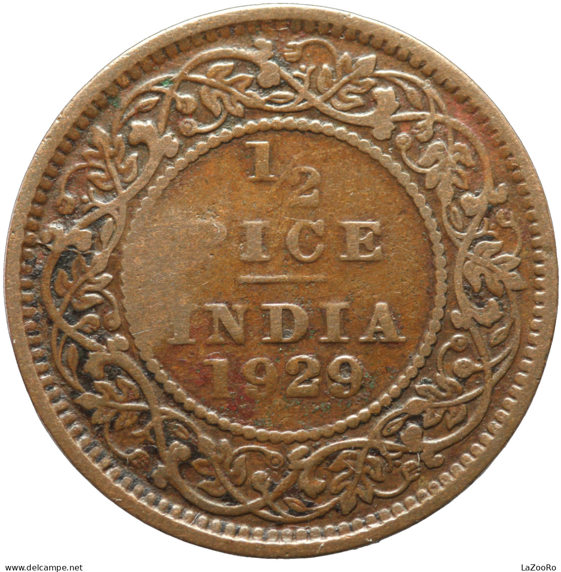 LaZooRo: British India 1/2 Pice 1929 F / VF - Kolonies