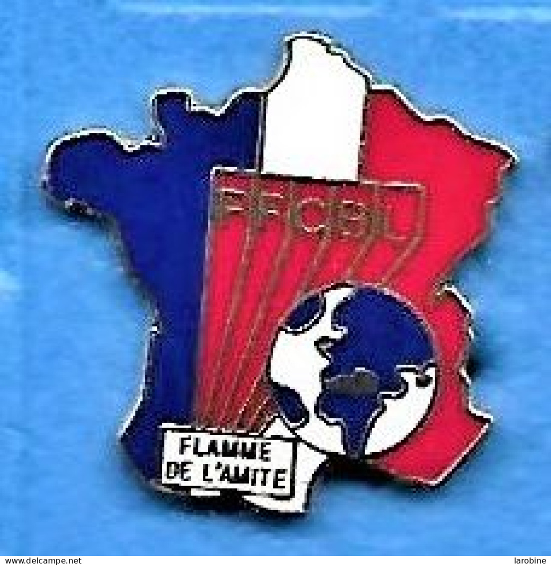 @@ CB Carte De France Tricolore Flamme De L'amitié, FFCBL Citizen Bande Libre  Globe EGF (2.5x2.5)  @@as55 - Medias