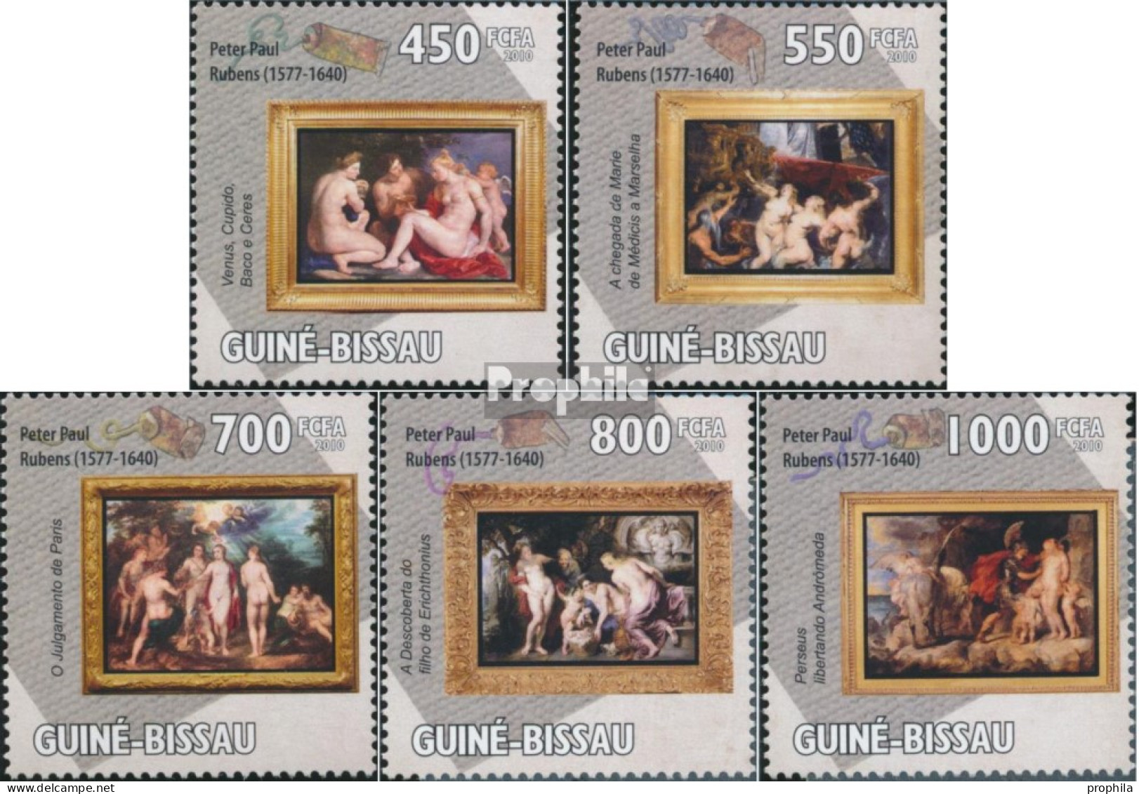 Guinea-Bissau 4587-4591 (kompl. Ausgabe) Postfrisch 2010 Gemälde Von Peter Paul Rubens(1577– - Guinea-Bissau