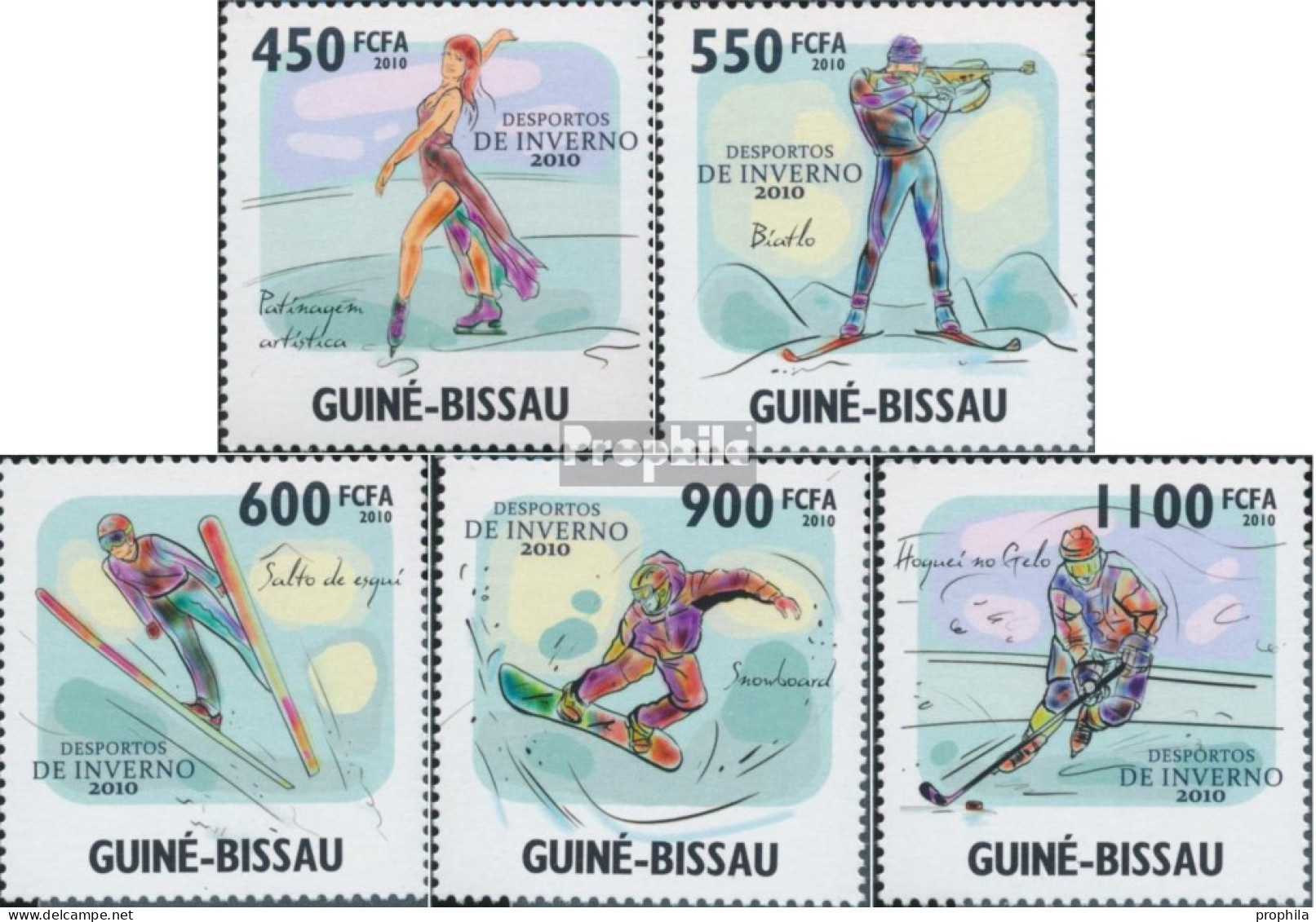 Guinea-Bissau 4581-4585 (kompl. Ausgabe) Postfrisch 2010 Wintersport - Guinea-Bissau