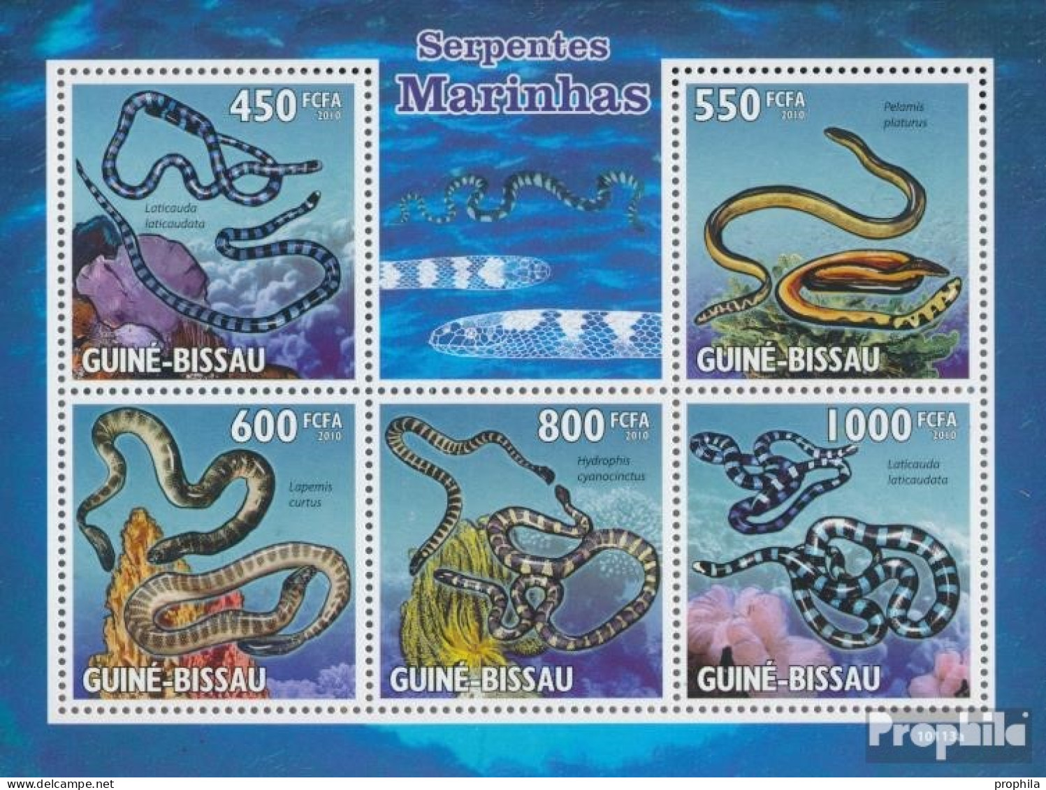 Guinea-Bissau 4569-4573 Kleinbogen (kompl. Ausgabe) Postfrisch 2010 Seeschlangen - Guinea-Bissau