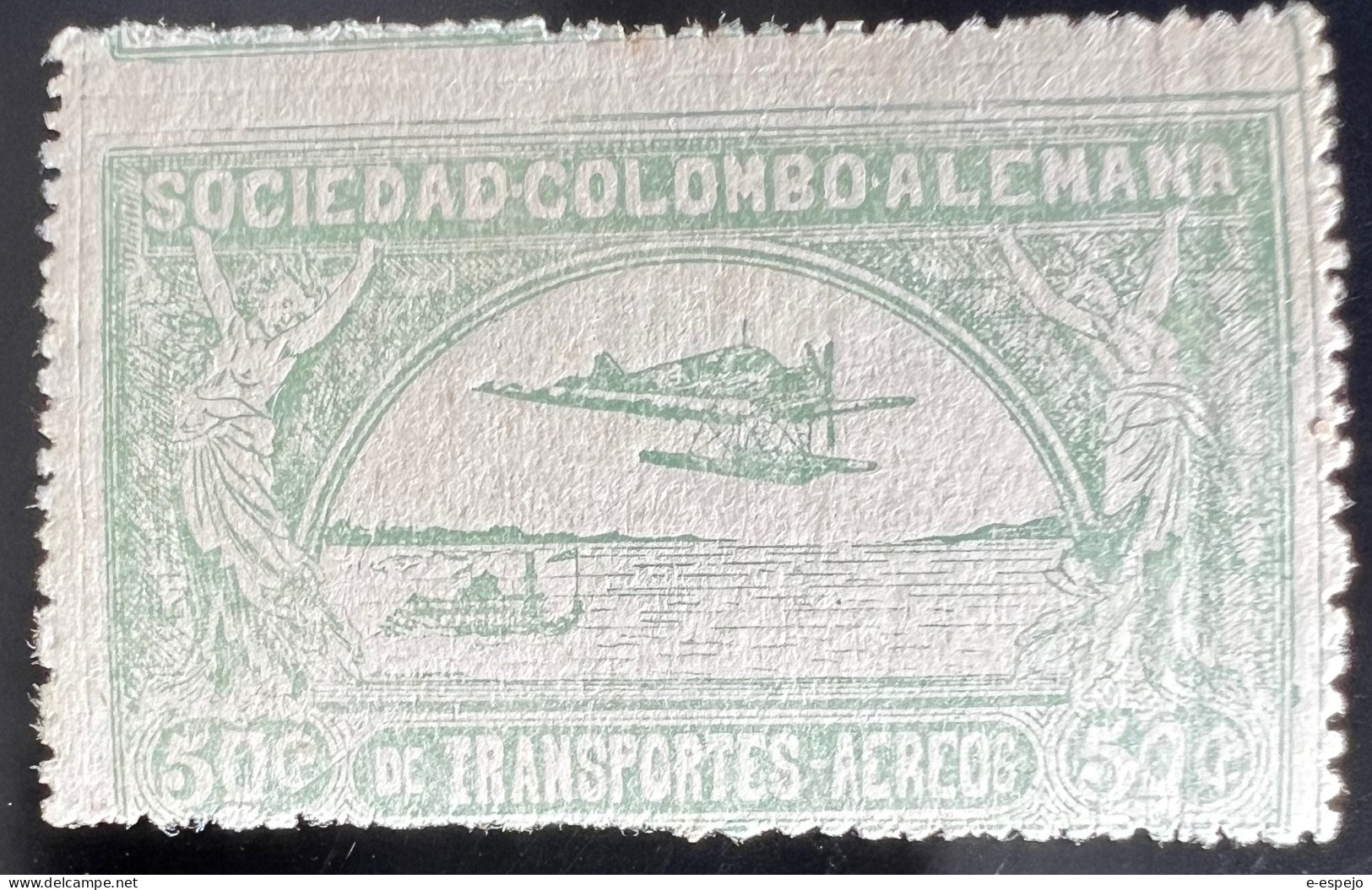 Kolumbien 1921: SCADTA: Landscape With Airplane Mi:CO-SCADTA 5 - Colombia