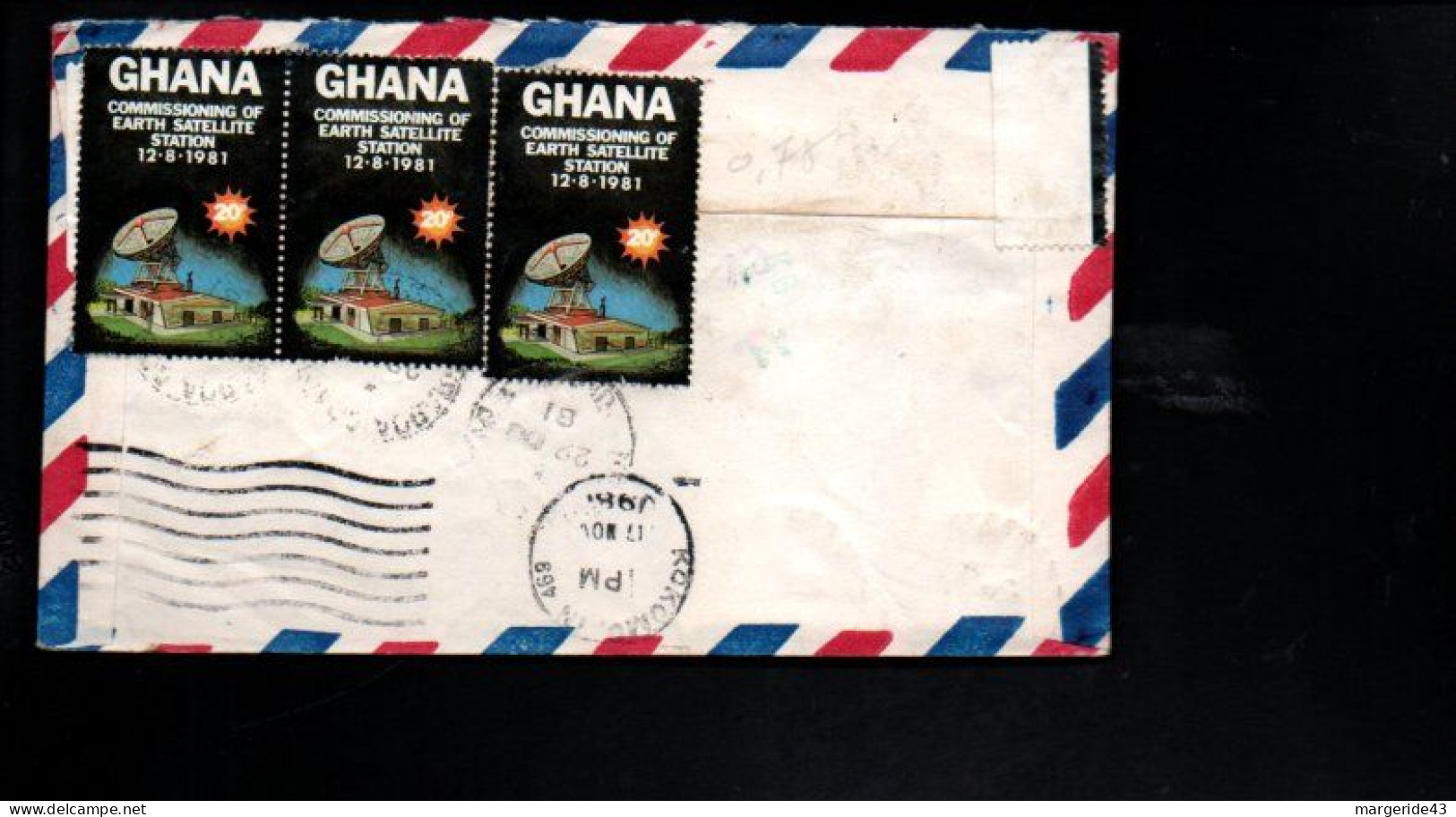 GHANA AFFRANCHISSEMENT COMPOSE SUR  LETTRE POUR LES USA 1981 - Ghana (1957-...)