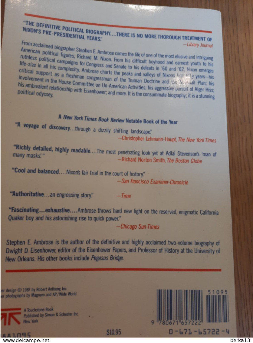 Nixon Volume I: The Education Of A Politician 1913-1962 AMBROSE 1987 - Sonstige & Ohne Zuordnung