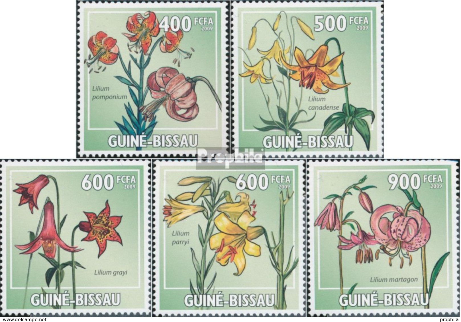 Guinea-Bissau 4450-4454 (kompl. Ausgabe) Postfrisch 2009 Lilien - Guinea-Bissau