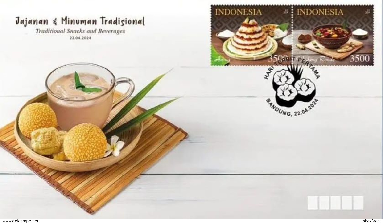 Indonesia Indonesie 2024 Stamp First Day Cover FDC Traditional Snacks And Beverages New - Indonesien