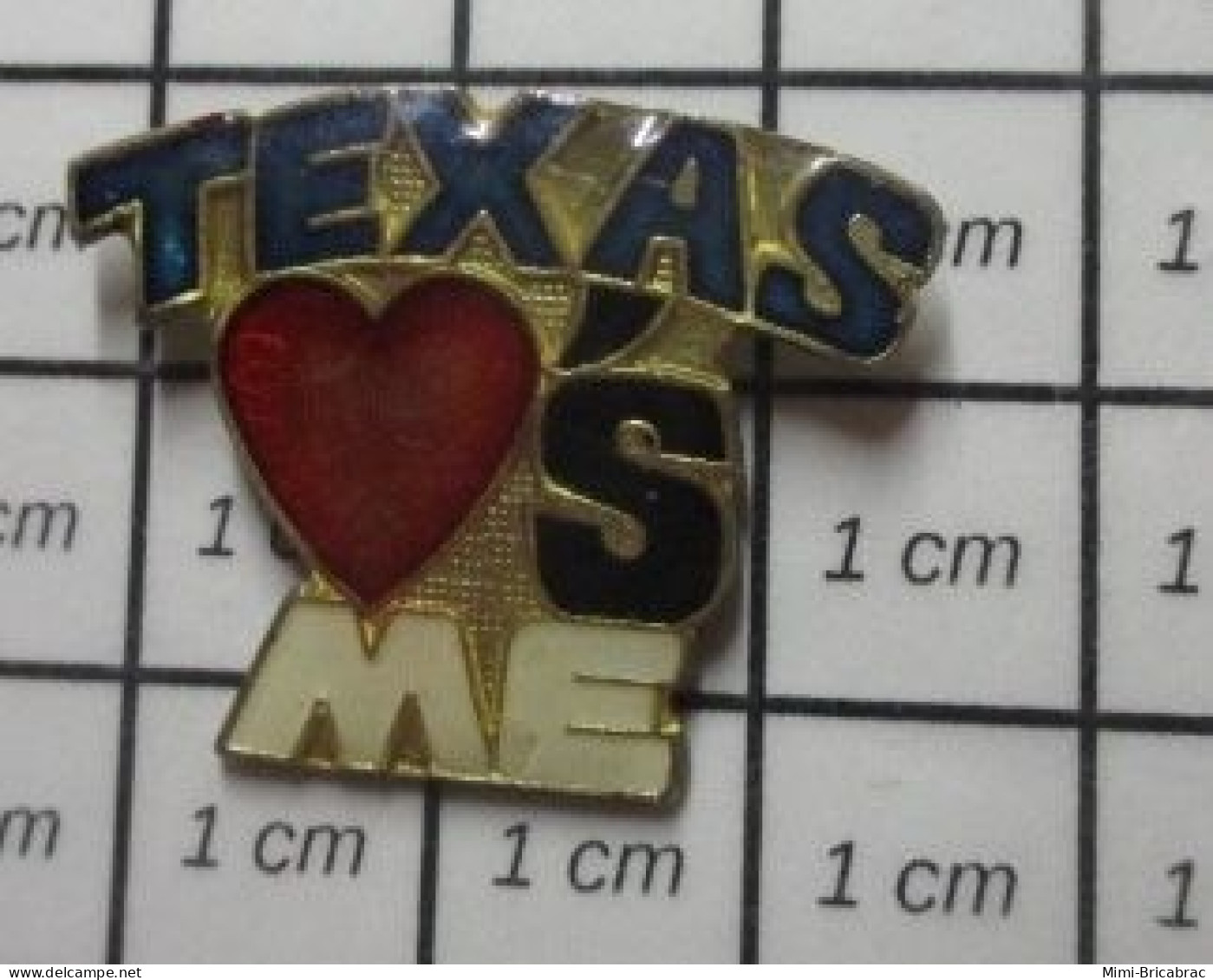 713A Pin's Pins / Beau Et Rare : AUTRES / TEXAS LOVES ME Pin's USA - Otros & Sin Clasificación