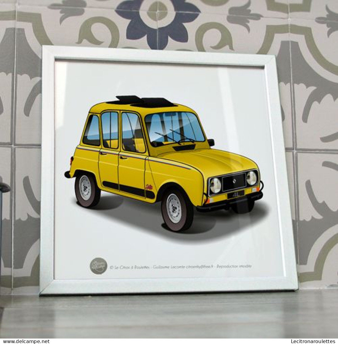 Poster Renault 4 Renault 4L Sixties Jaune - Auto's