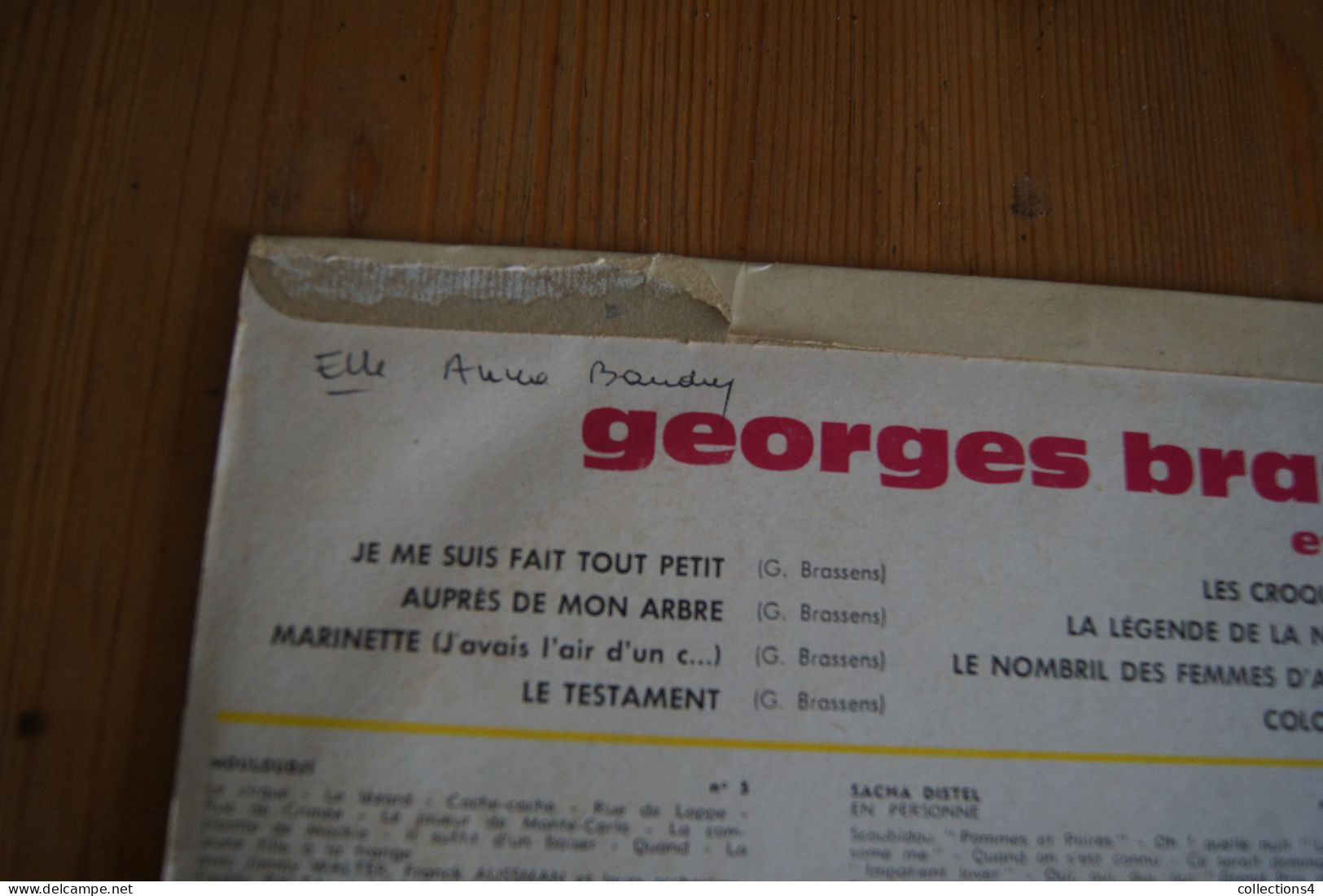 GEORGES BRASSENS JE ME SUIS FAIT TOUT PETIT RARE 25CM ORIGINAL  196?  VARIANTE AU VERSO VERLAINE - Sonstige - Franz. Chansons