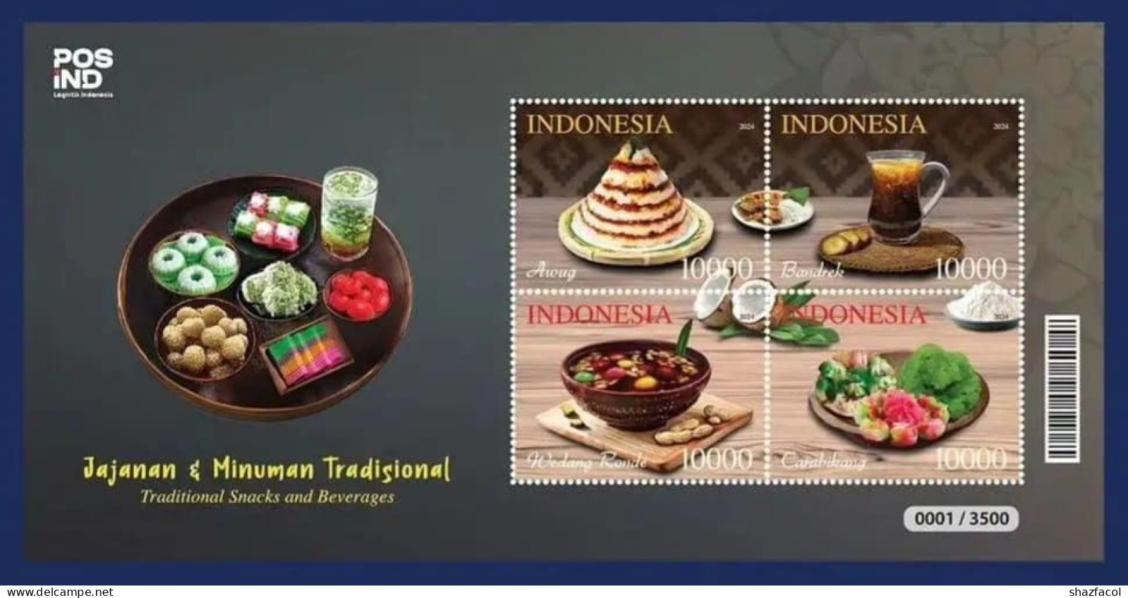 Indonesia Indonesie 2024 Stamp Miniature Sheet MS Traditional Snacks And Beverages New - Indonesia