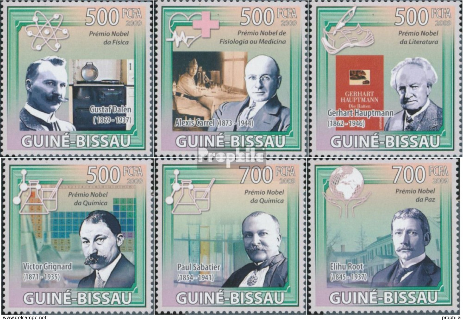 Guinea-Bissau 4327-4332 (kompl. Ausgabe) Postfrisch 2009 Nobelpreisträger - Guinea-Bissau