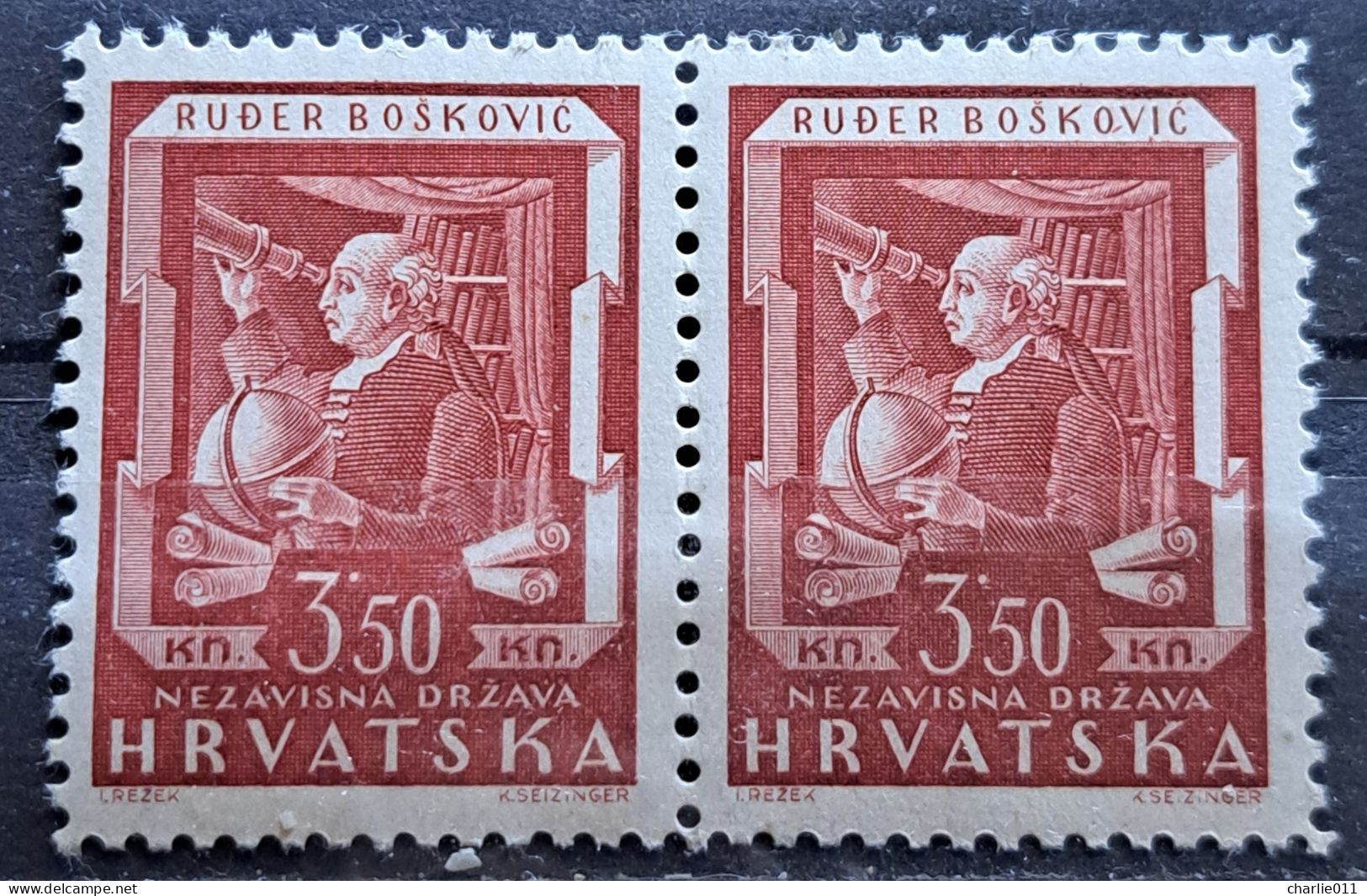 RUGJER BOSKOVICH-RUĐER BOŠKOVIĆ-3.5 K-PAIR-TELESCOPE-ASTRONOMER-MATHEMATICIAN-ERROR-NDH-CROATIA-1943 - Kroatien