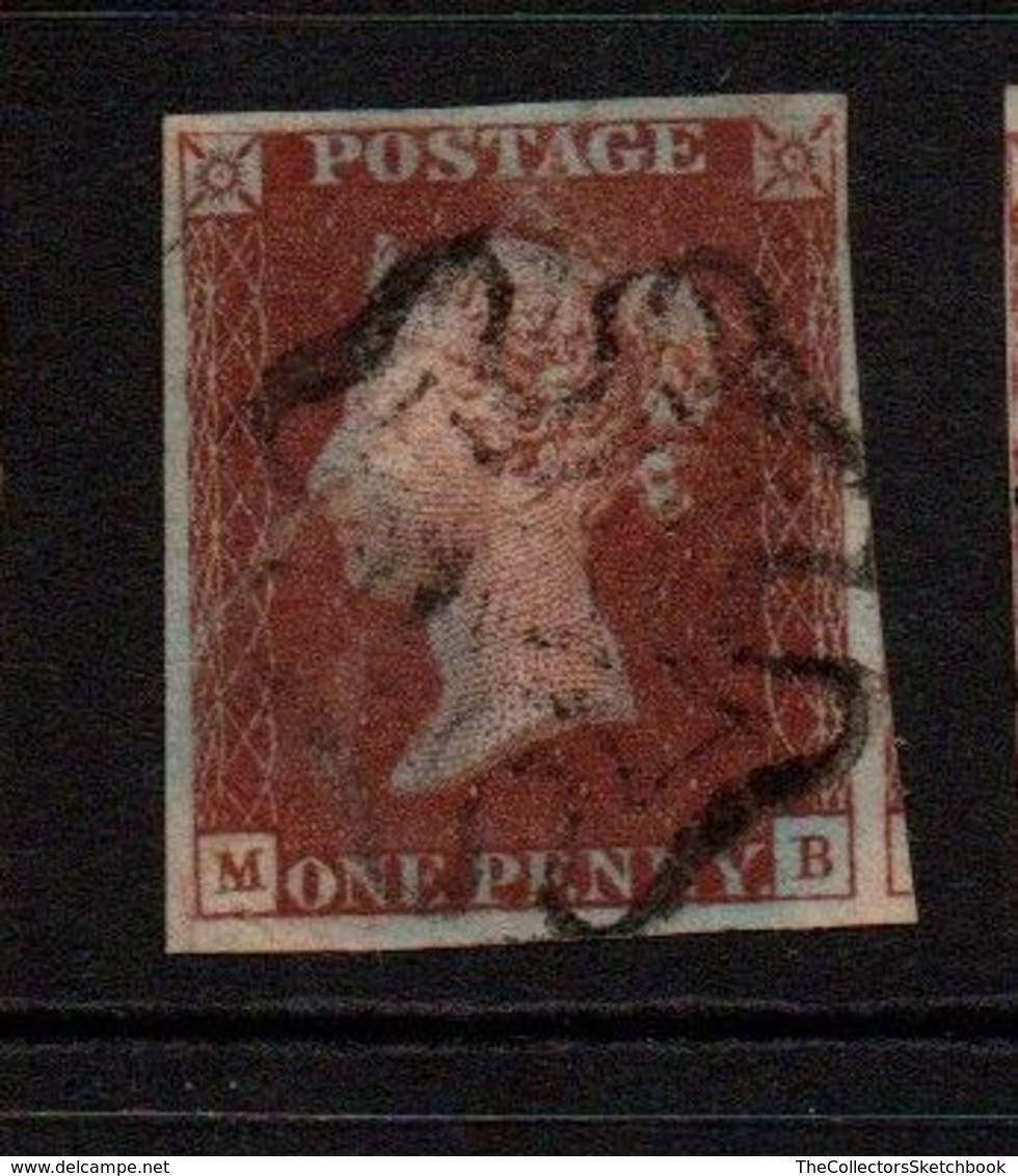 GB Victoria Penny Red Imperf, With Maltese Cross And Ivory Head  .  4 Tight Margin - Usati