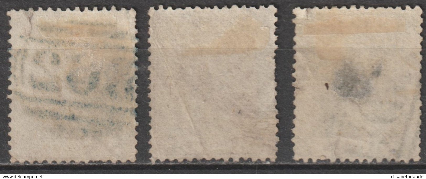 1862 - HONG KONG (CHINA) - YVERT N° 1+4+7 OBLITERES DEFECTUEUX - SANS FILIGRANE - COTE =  755 EUR - Used Stamps