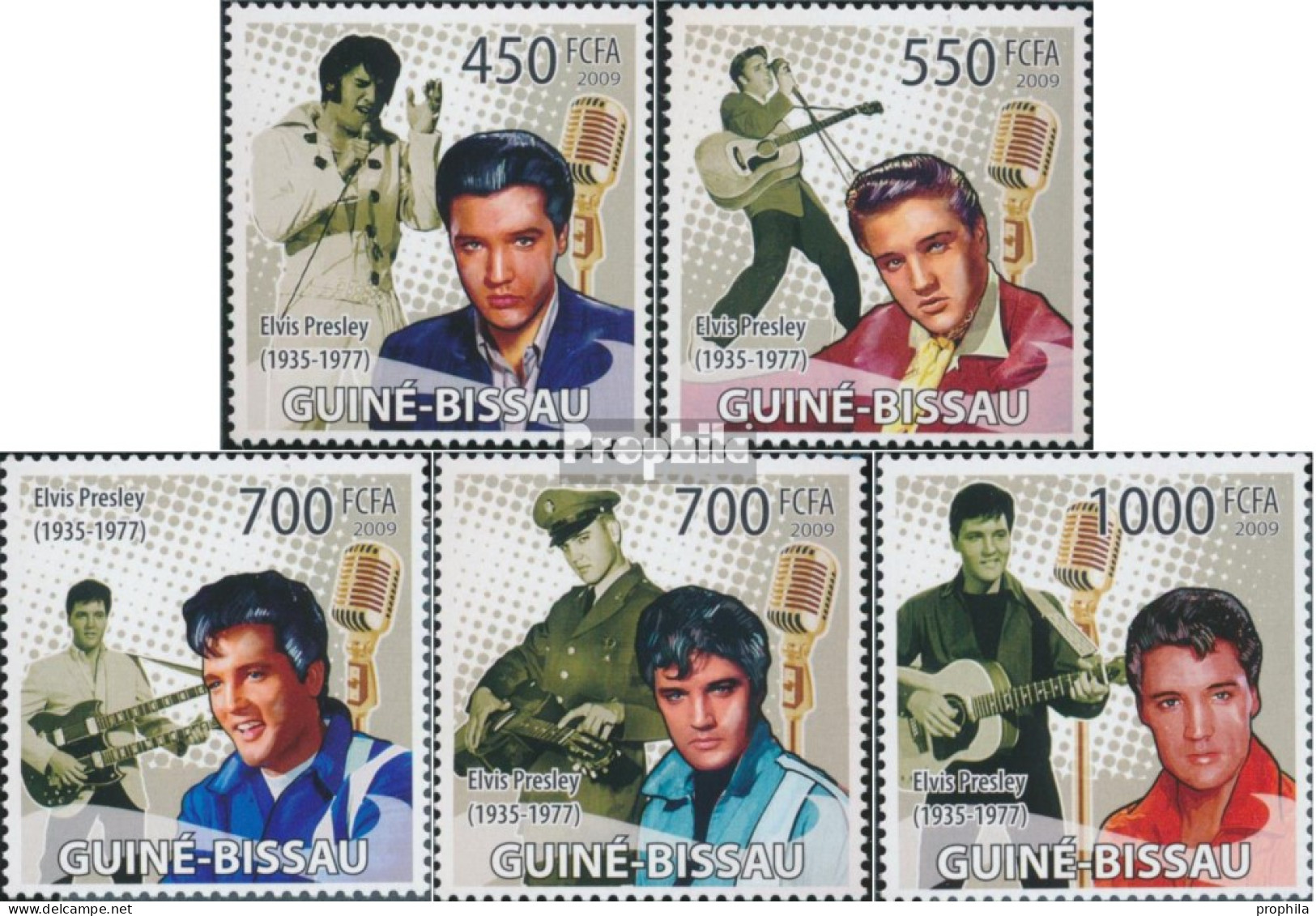 Guinea-Bissau 4285-4289 (kompl. Ausgabe) Postfrisch 2009 Elvis Presley - Guinea-Bissau