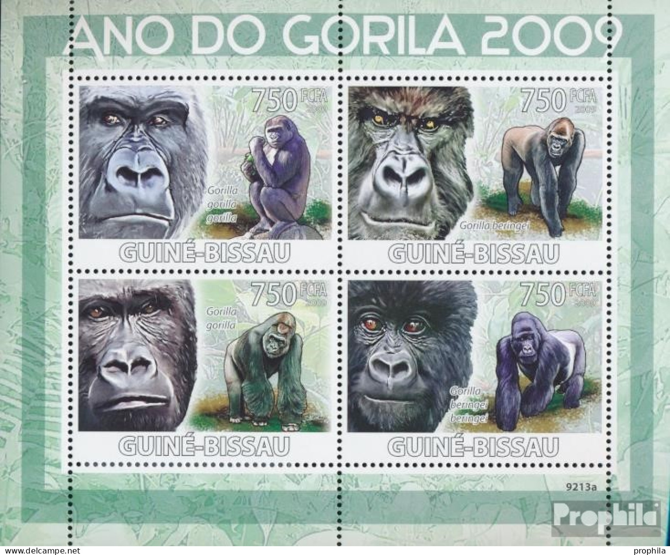 Guinea-Bissau 4178-4181 Kleinbogen (kompl. Ausgabe) Postfrisch 2009 Gorillas - Guinée-Bissau