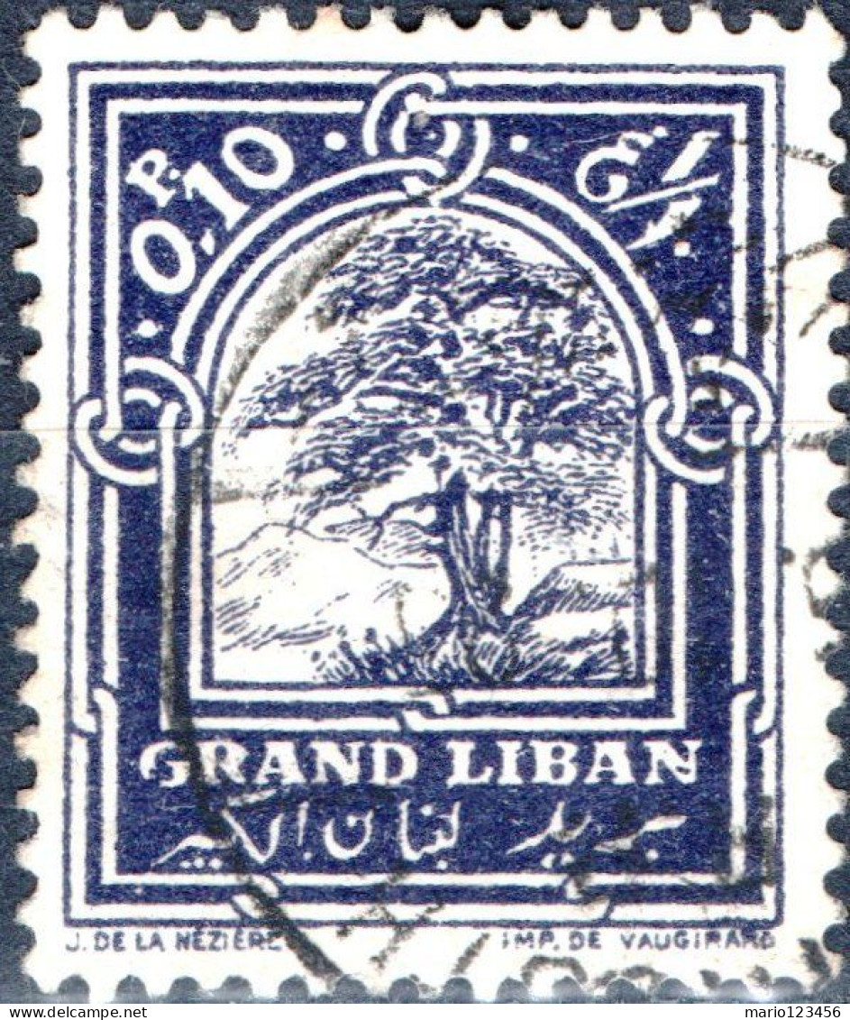 LIBANO, LEBANON, PAESAGGI, LANDSCAPE, 1925, USATI Scott:LB 50, Yt:FR-LB 50 - Used Stamps