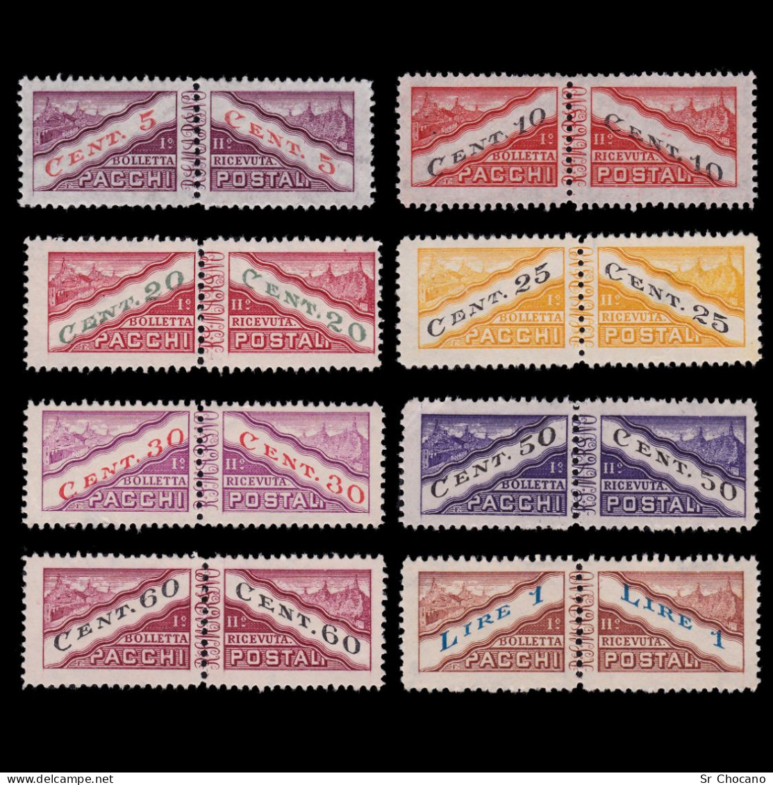 SAN MARINO PARCEL POST STAMPS.1945/6.SCOTT Q16-Q23.MH. - Ongebruikt