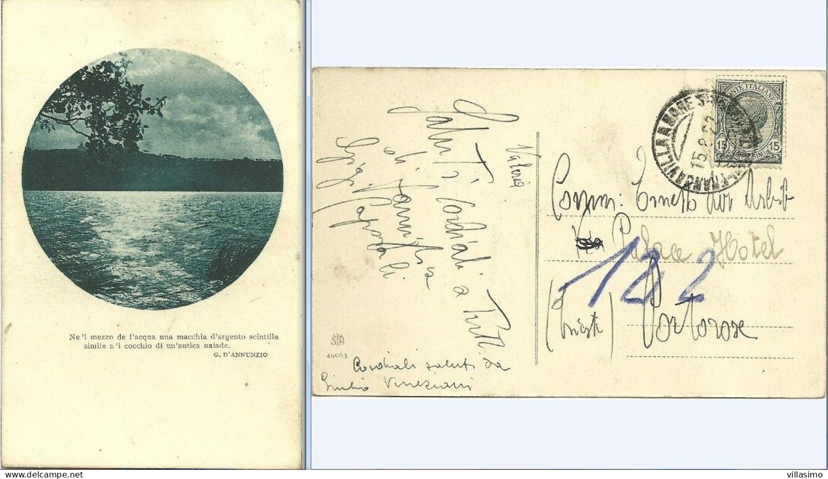 Foto Paesaggio Con Verso Di G. D’Annunzio - V. 1922 - Fotografie