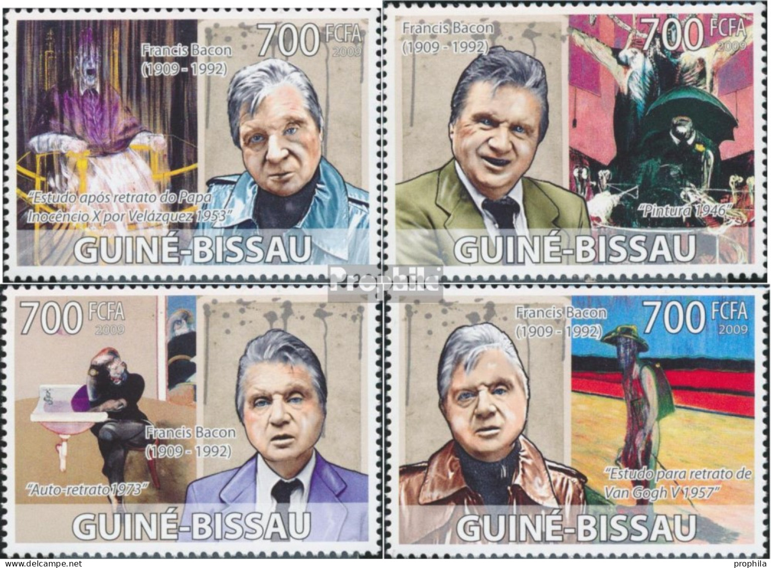 Guinea-Bissau 4158-4161 (kompl. Ausgabe) Postfrisch 2009 Francis Bacon - Guinea-Bissau
