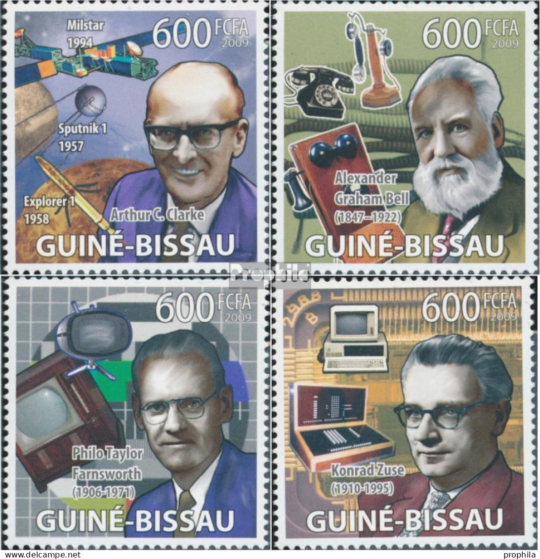 Guinea-Bissau 4139-4142 (kompl. Ausgabe) Postfrisch 2009 Clarke, Bell, Farnsworth, Zuse - Guinea-Bissau