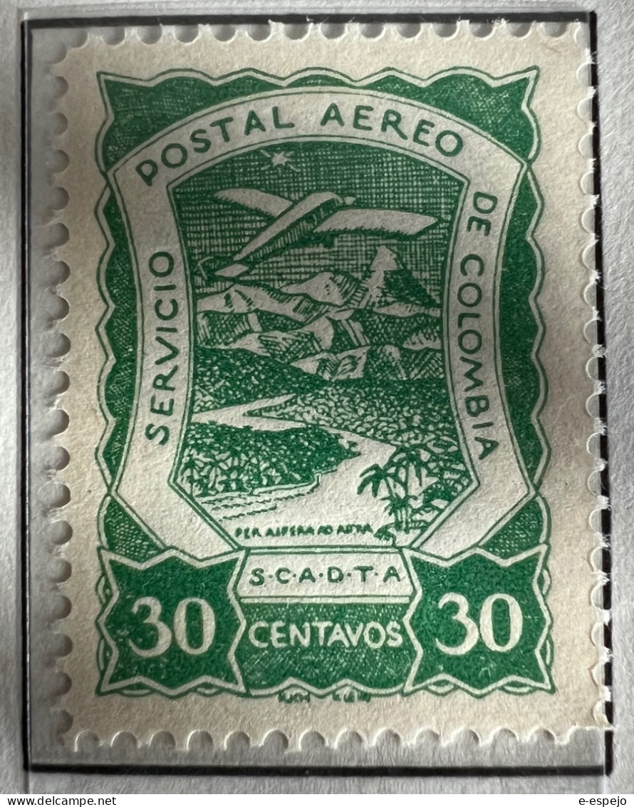 Kolumbien 1921: SCADTA: Landscape With Airplane Mi:CO-SCADTA 10-15 - Kolumbien