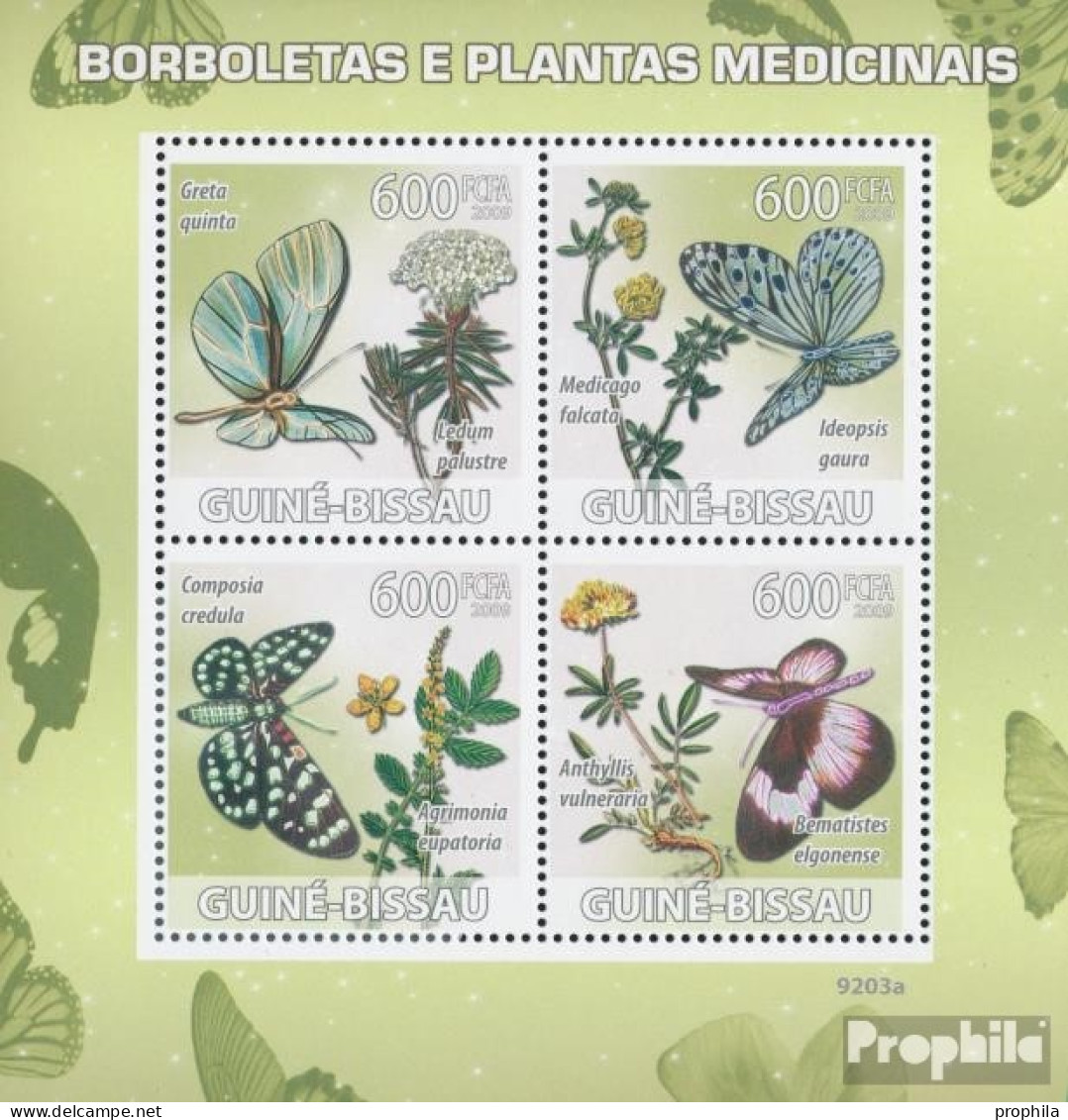 Guinea-Bissau 4127-4130 Kleinbogen (kompl. Ausgabe) Postfrisch 2009 Schmetterlinge Und Heilpflanzen - Guinea-Bissau
