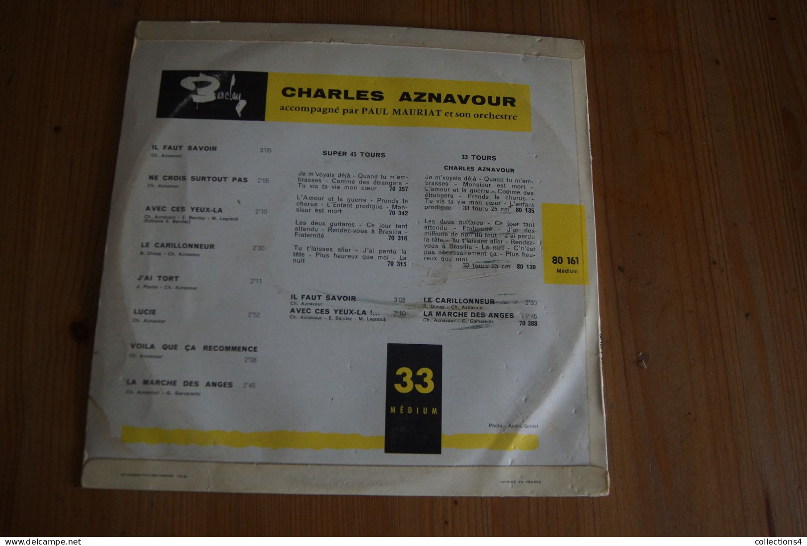 CHARLES AZNAVOUR IL FAUT SAVOIR 25CM ORIGINAL  1961 - Sonstige - Franz. Chansons