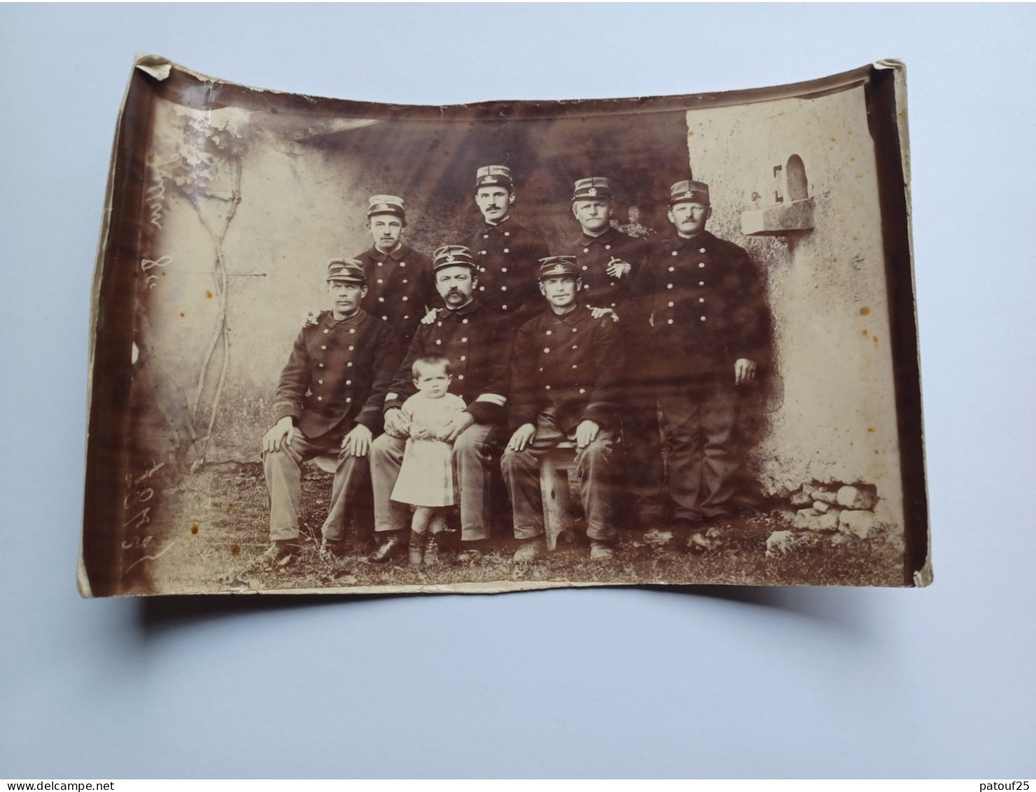 Militaria Uniforme Photographie Ancienne 1900 Groupe Soldat Avec Enfant - Uniform