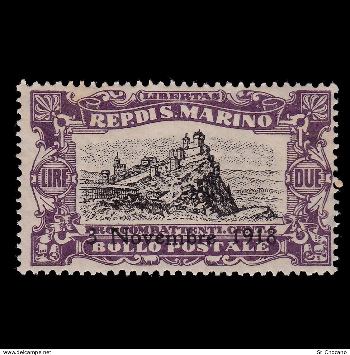 SAN MARINO STAMP.1919.2 L +5c.Surcharged.YVERT 66.MNH - Unused Stamps