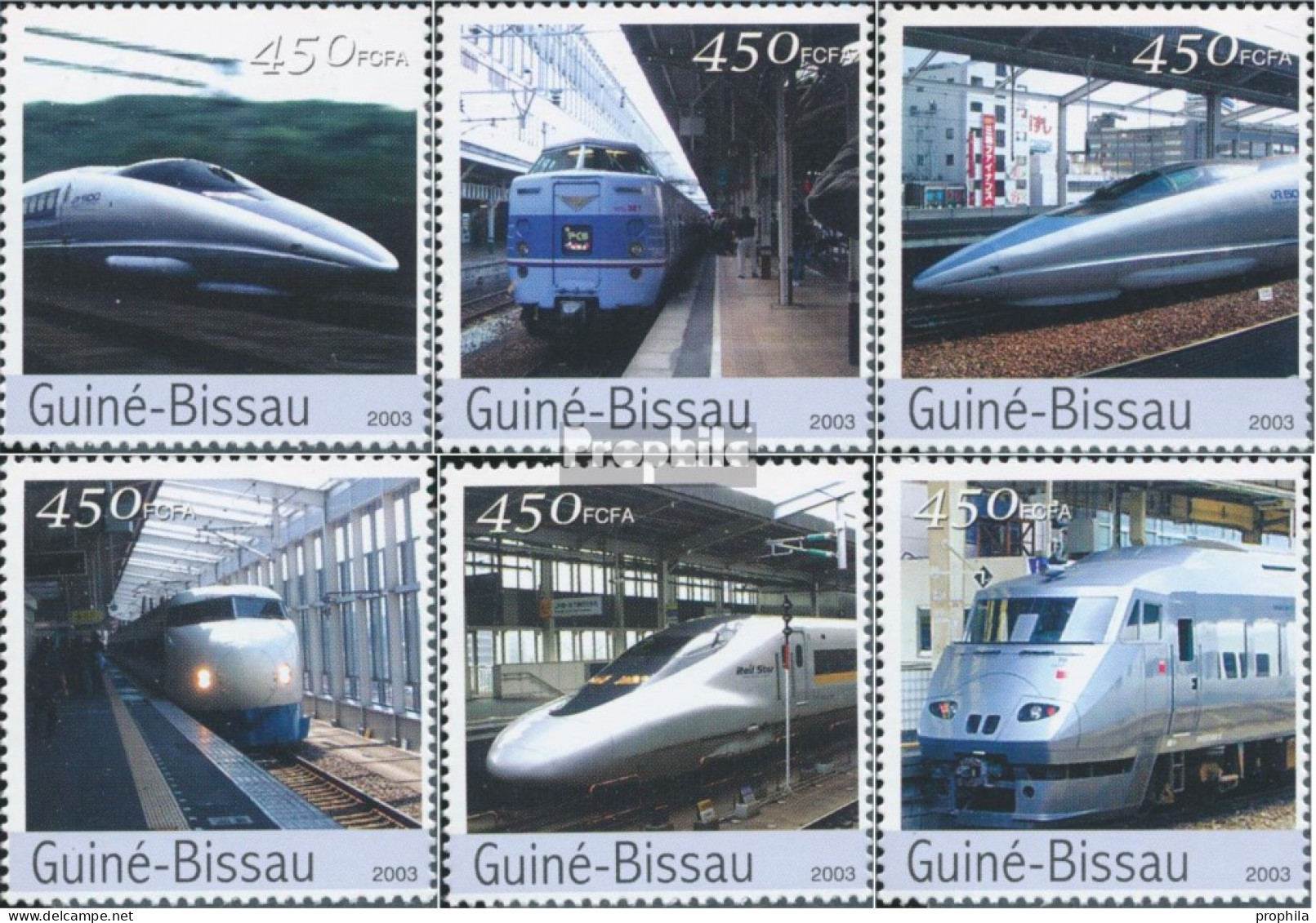 Guinea-Bissau 2246-2251 (kompl. Ausgabe) Postfrisch 2003 Japanische Züge - Guinée-Bissau