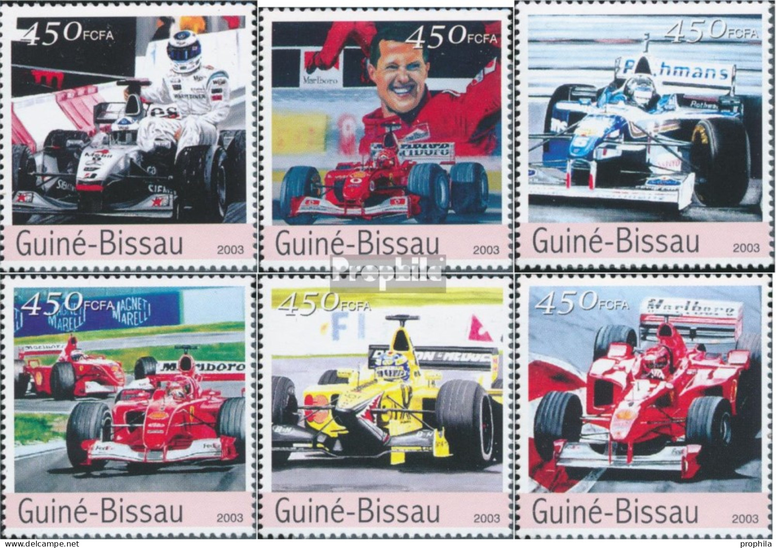 Guinea-Bissau 2239-2244 (kompl. Ausgabe) Postfrisch 2003 Formel 1 - Guinea-Bissau