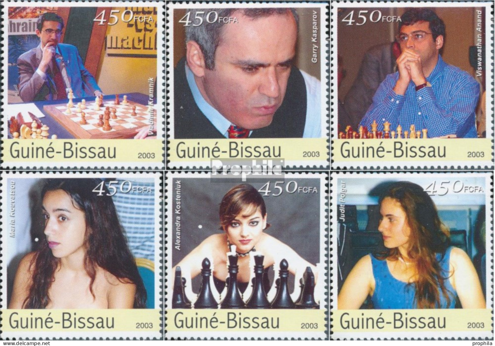 Guinea-Bissau 2232-2237 (kompl. Ausgabe) Postfrisch 2003 Schachspieler - Guinea-Bissau