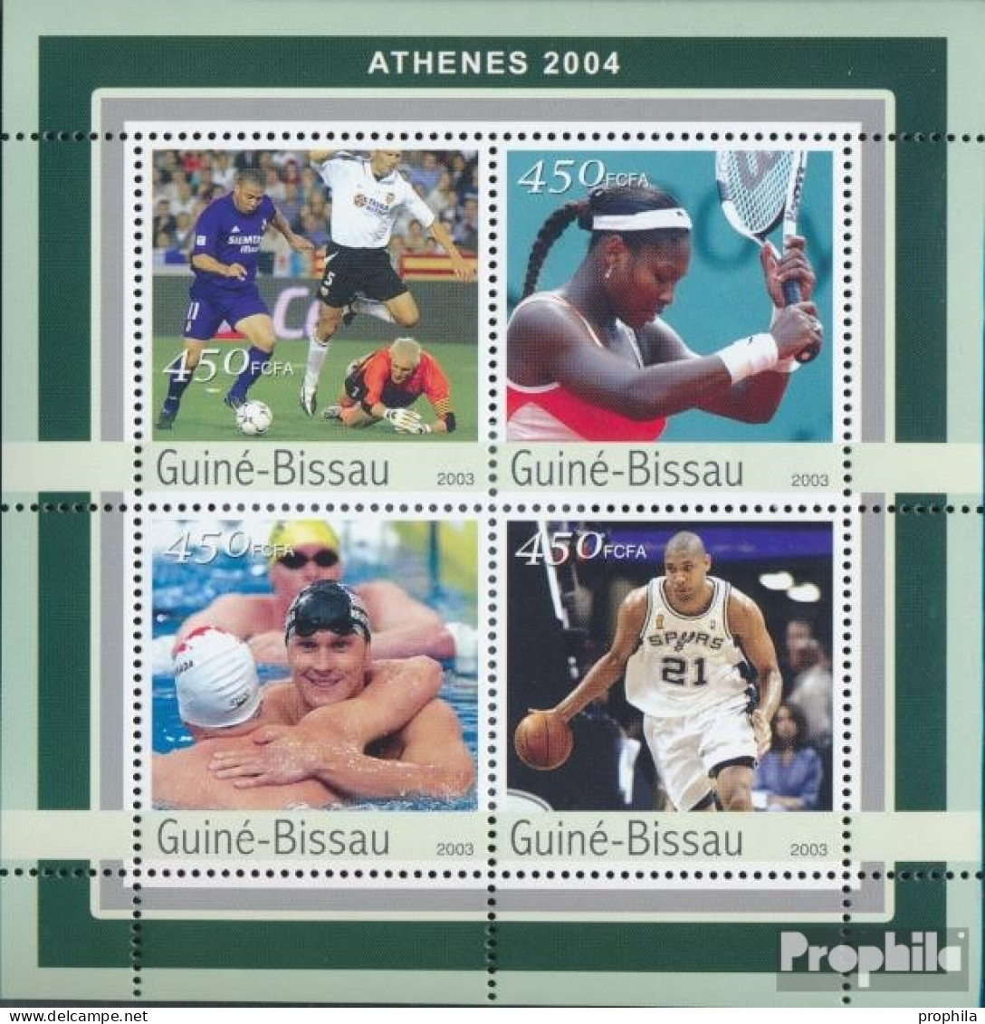 Guinea-Bissau 2064-2067 Kleinbogen (kompl. Ausgabe) Postfrisch 2003 Olympische Sommerspiele - Guinea-Bissau