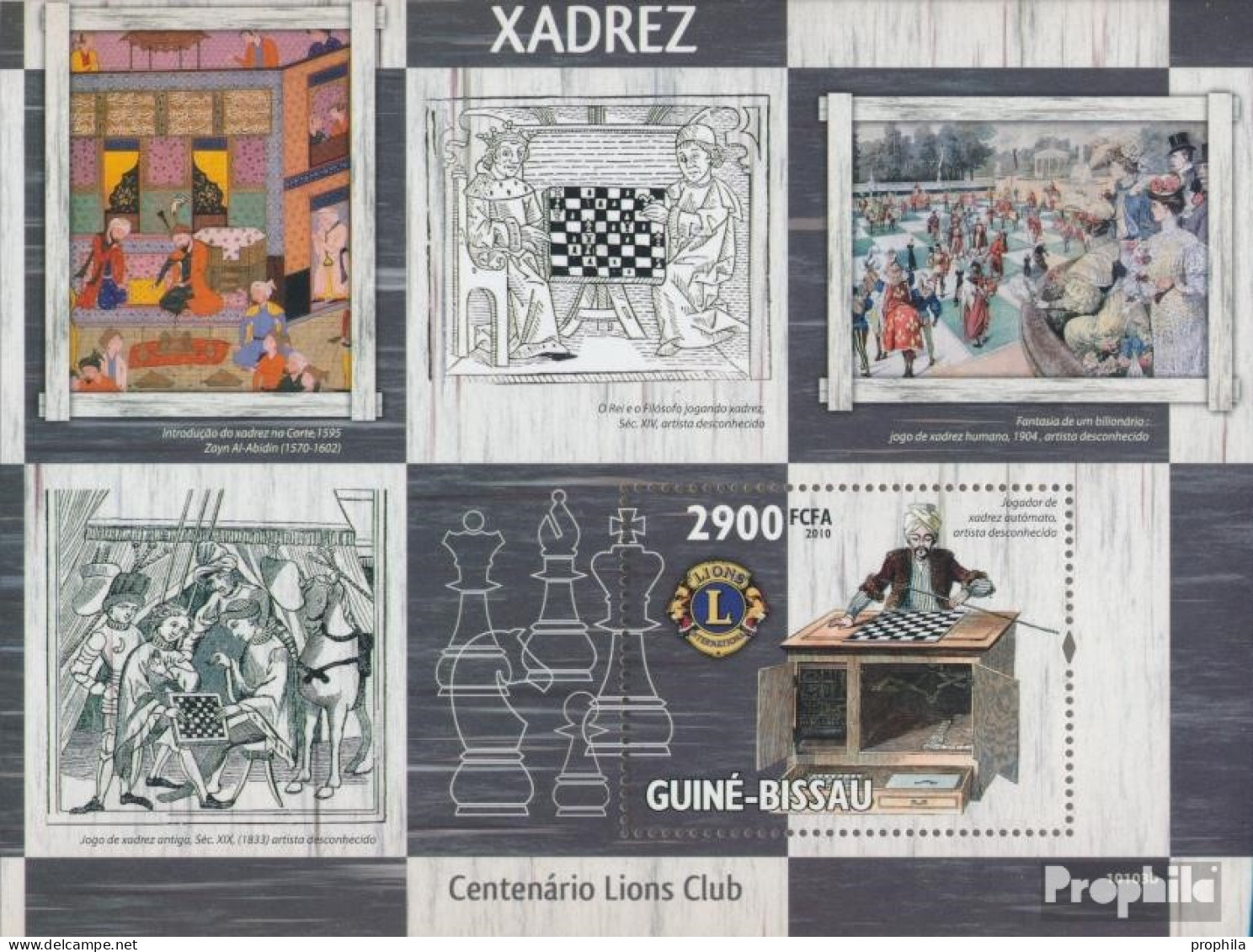 Guinea-Bissau Block 751 (kompl. Ausgabe) Postfrisch 2010 Schach Im Kunst- Und Lions-Club - Guinea-Bissau