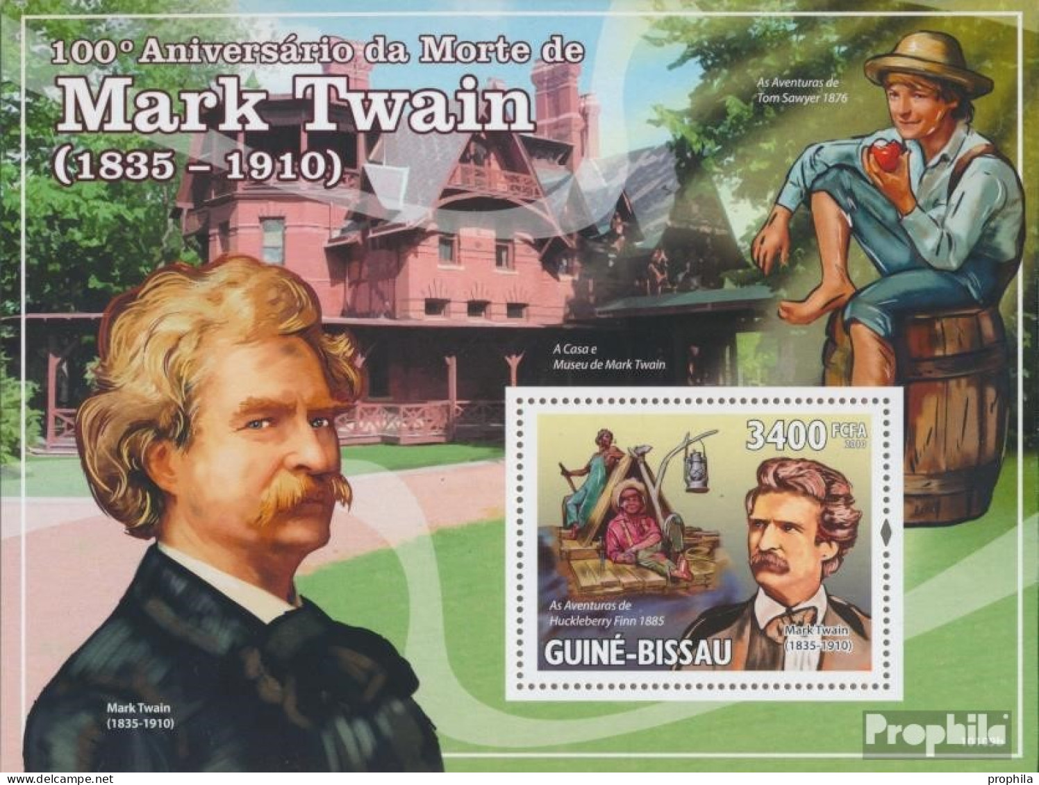 Guinea-Bissau Block 750 (kompl. Ausgabe) Postfrisch 2010 Mark Twain - Guinée-Bissau