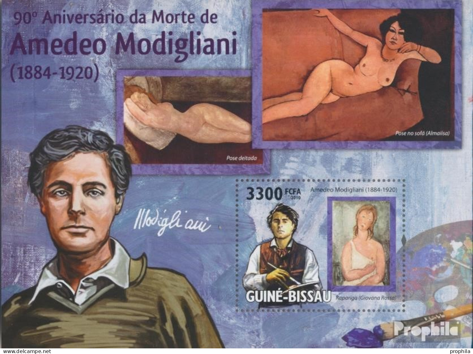 Guinea-Bissau Block 749 (kompl. Ausgabe) Postfrisch 2010 Amedeo Modigliani - Guinée-Bissau