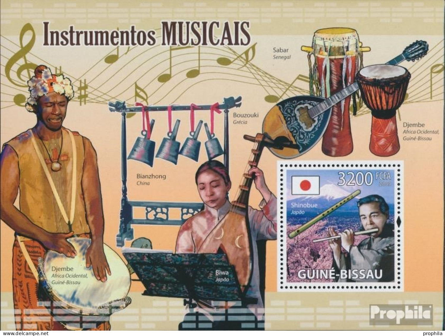 Guinea-Bissau Block 711 (kompl. Ausgabe) Postfrisch 2009 Musikinstrumente - Guinea-Bissau