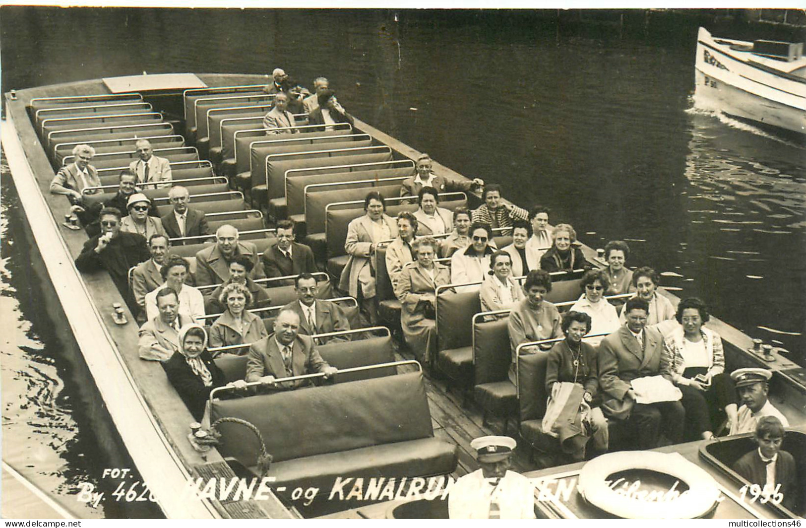 210424 - CARTE PHOTO DANEMARK DENMARK - HAVNE Og KANALRUNDFARTEN 1956 - Bateau Touriste - Denmark