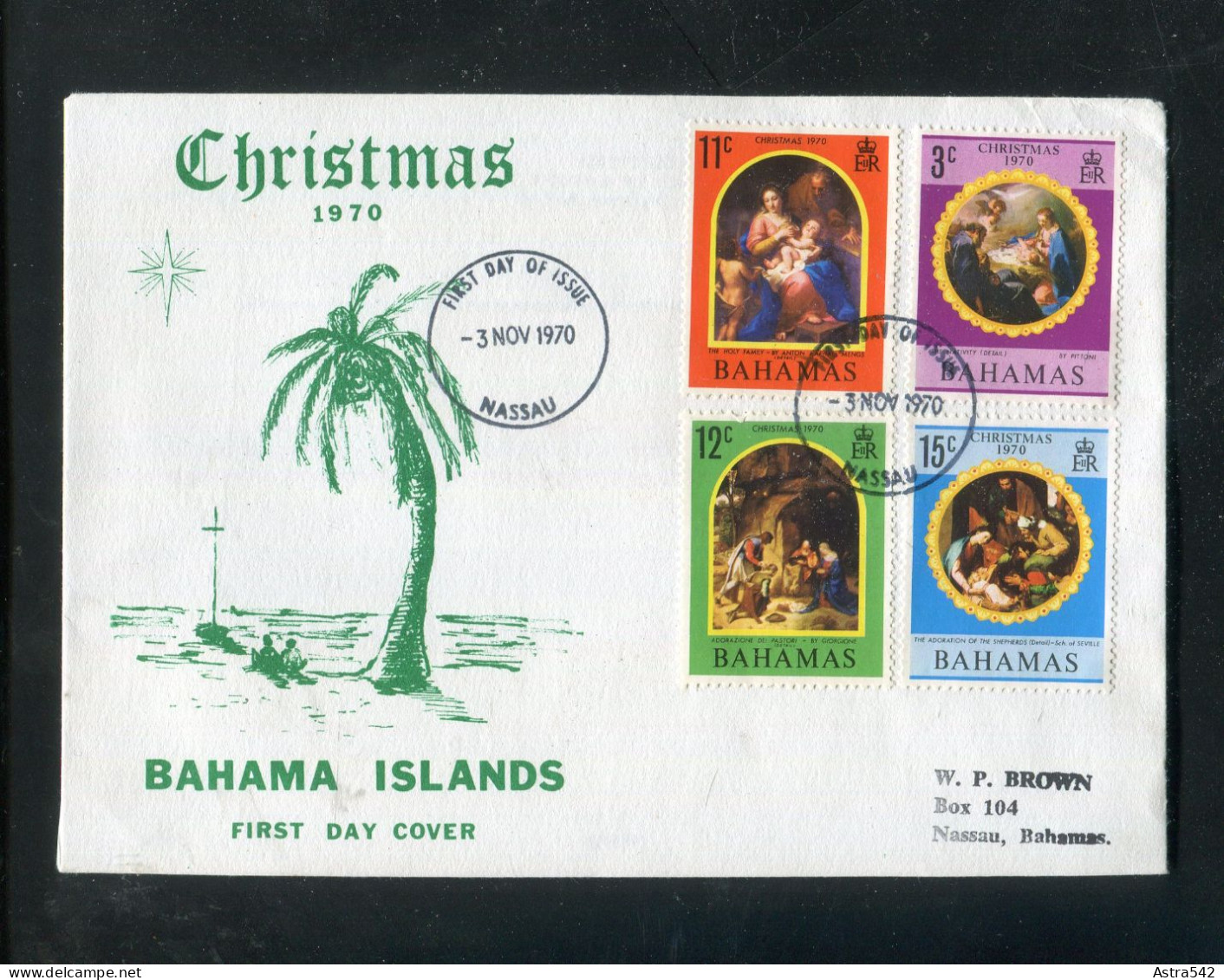 "BAHAMAS" 1970, Mi. 314-317 "Weihnachten" FDC (A1170) - Christmas
