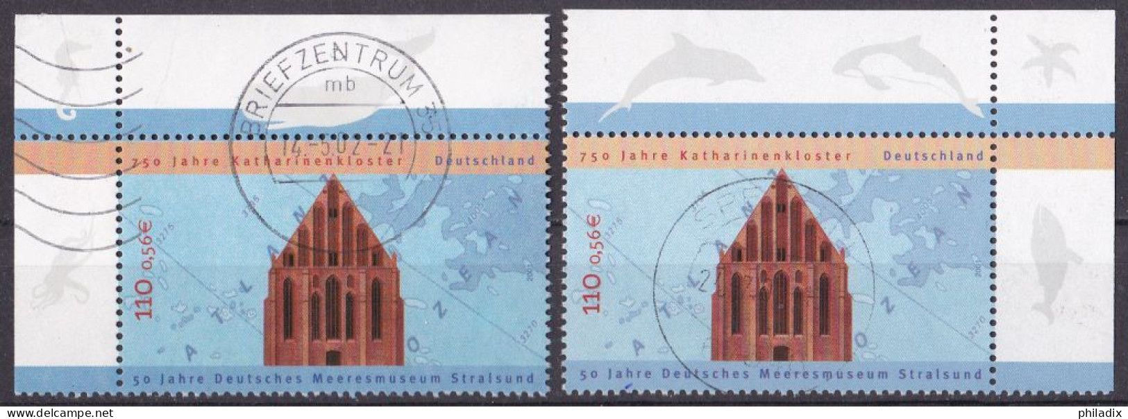 BRD 2001 Mi. Nr. 2195 Eckrand Rechts + Links Vollstempel O/used (BRD1-3) - Used Stamps