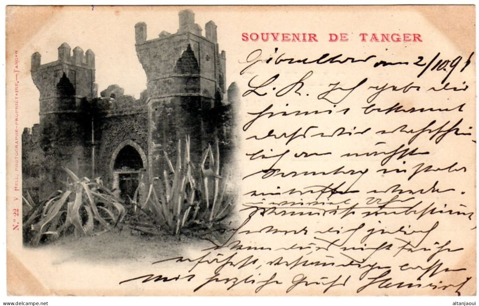 TANGER - 764  12 - L'entrée De La Casbah. Circ. Gibraltar-Pola En Autriche-Hongrie.1898. Carte RARE. - Tanger